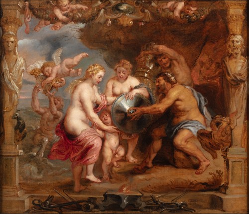 Tableaux et dessins Tableaux XVIIe siècle - Erasmus Quellinus et son atelier - Thétis reçoit l'armure d'Achille