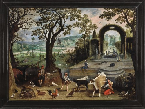 La vie à la cour et à la campagne - Sebastiaen Vrancx (1573 - 1647) - Tableaux et dessins Style 