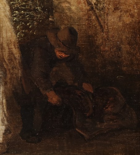 Isaac van Ostade (1621 - 1649) - A white horse waiting to be saddled - 