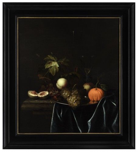 Johannes Borman  (1630 - 1670) - Still life with fruits on a stone ledge 