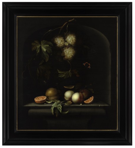 Johannes Borman  (1630 - 1670) - Still life with fruits on a stone ledge