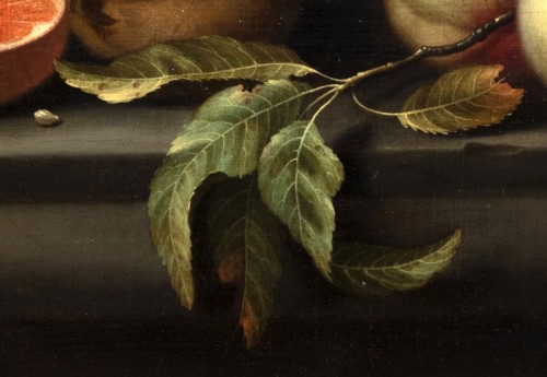 Johannes Borman  (1630 - 1670) - Still life with fruits on a stone ledge - 
