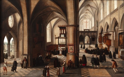 Hendrik van Steenwijck (1550 - 1603) - Intérieur d'une église - Tableaux et dessins Style 