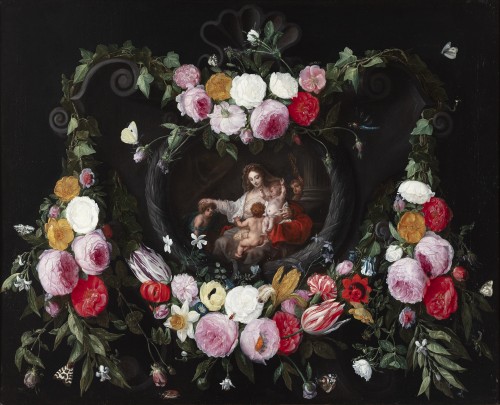 Jan van Kessel I et Jan van Balen - Une guirlande de fleurs - Tableaux et dessins Style 