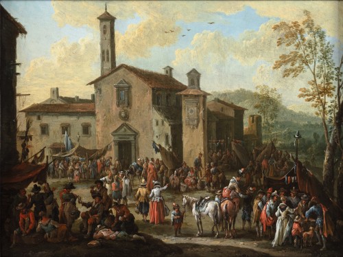 Fête foraine animée - Frans de Paula Ferg (1689-1740) - Tableaux et dessins Style 
