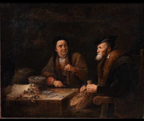 Les changeurs - Attribué à Gérard Thomas (1662 - 1721)