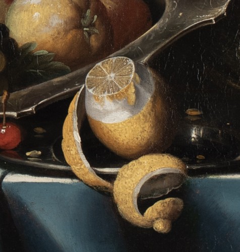 XVIIe siècle - Nature morte avec une coupe en forme d'ancolie dorée et décorée - Attribuée au Pseudo