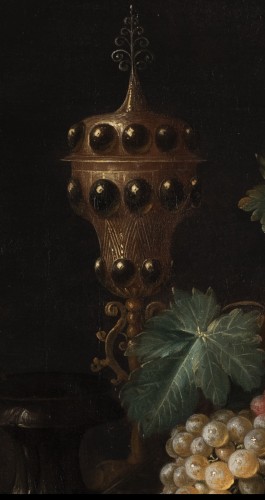  - Nature morte avec une coupe en forme d'ancolie dorée et décorée - Attribuée au Pseudo