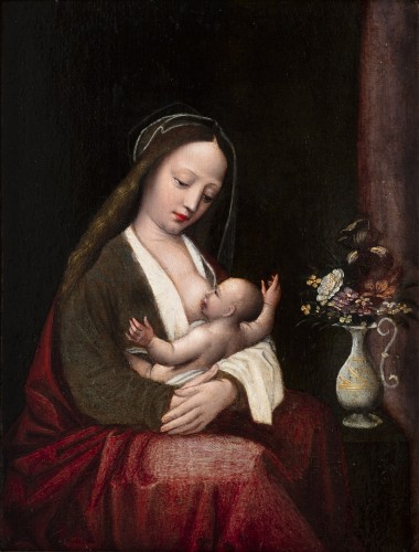 Maria Lactans - Bruges School, early 16th century - Paintings & Drawings Style 