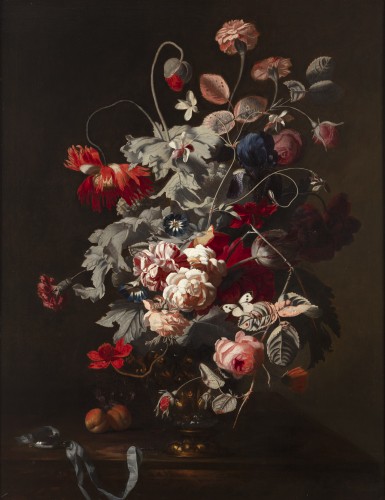 Une nature morte avec des fleurs et une montre de poche - Simon Pietersz. Verelst - Tableaux et dessins Style 
