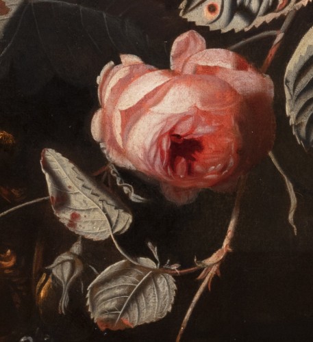 XVIIe siècle - Une nature morte avec des fleurs et une montre de poche - Simon Pietersz. Verelst