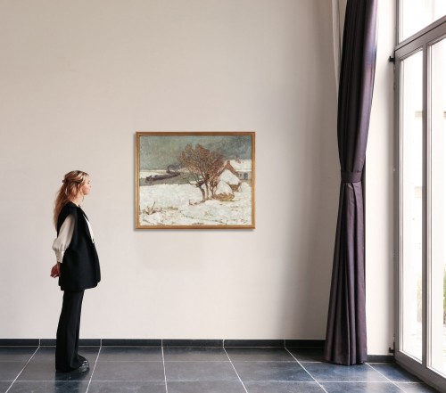 Tableaux et dessins Tableaux du XXe siècle - Modest Huys (1874 - 1932) - « La Lys en hiver, 1925 »