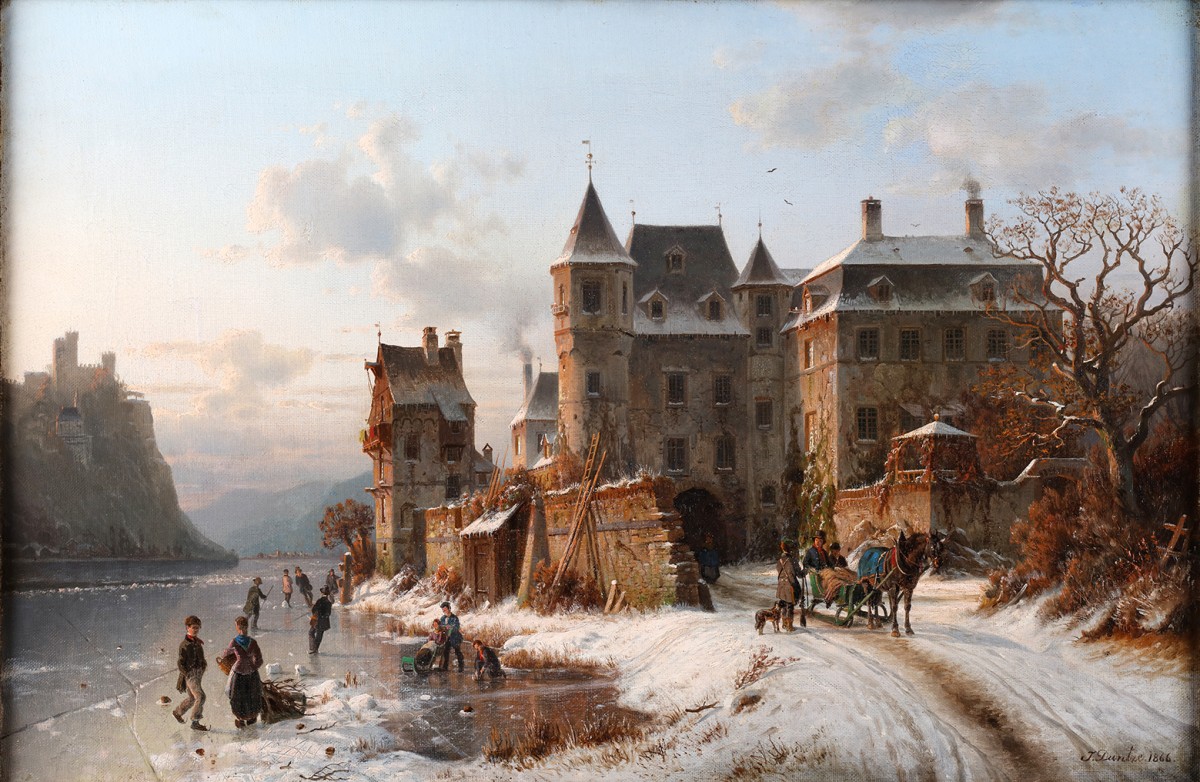 Johannes Bartholomeus Duntze (1825-1895) - Ice skaters