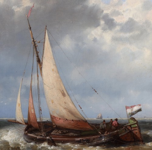 Navires près de la côte par Abraham Hulk senior (1813-1897) - 