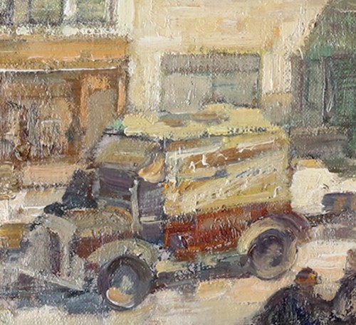  Alfons de Cuyper (1887-1950) - Activities on the Vrijdagsmarkt in Ghent with &#039;Het Toreken,&#039; on the left  - 