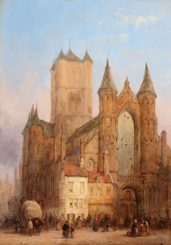 Church of St-Nicholas in Ghent- Lewis John Wood (1813-1901)