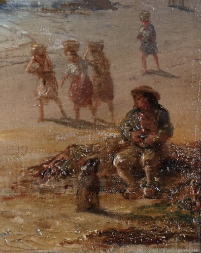 XIXe siècle - Pêcheurs sur la plage - Théodore Gudin (1802-1880)