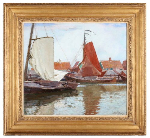Boats in a Dutch harbour - Maurice Sys (1880-1972)  - Paintings & Drawings Style 