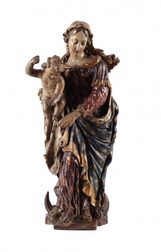 A group in terracotta representing the Virgin and Child - Antwerp 17th century