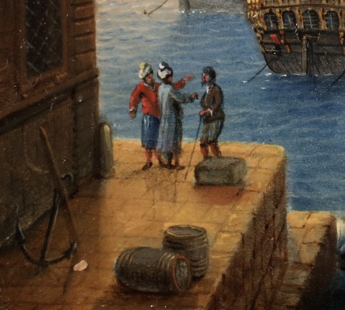 XVIIIe siècle - Vue animée du port méditerranéen - Carlo Grevenbroeck (1680-1757)