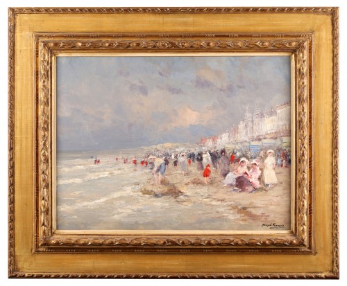 Plage de Blankenberghe - Joseph François (1851-1940) - Tableaux et dessins Style 