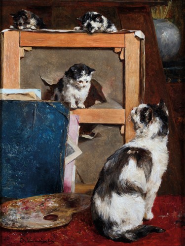 Une toile cassée - Charles Van den Eycken (1859-1923)
