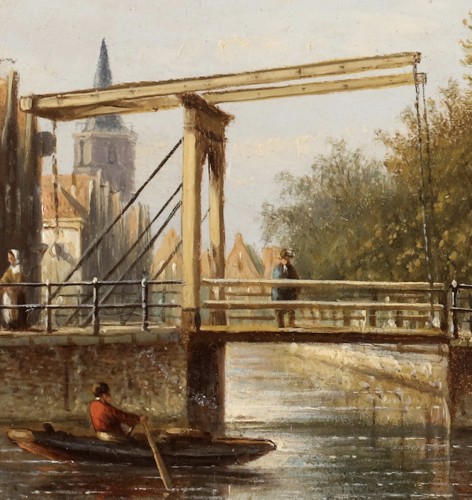 Antiquités - Deux vues de la ville d'Amsterdam - Johannes Franciscus Spohler (1853-1923)