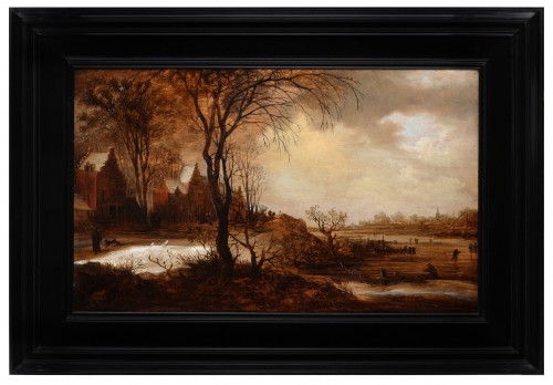 Paintings & Drawings  - A winter landscape with skaters on the ice - Frans de Momper (1603-1660) 