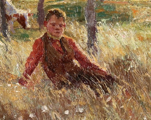 XIXe siècle - Le jeune berger - Leopold Haeck (1868-1928)
