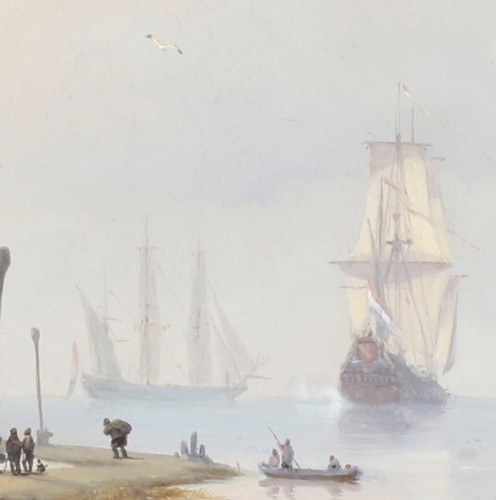 Ships leaving the harbour- Alexandre Thomas Francia (1815 - 1884) - 