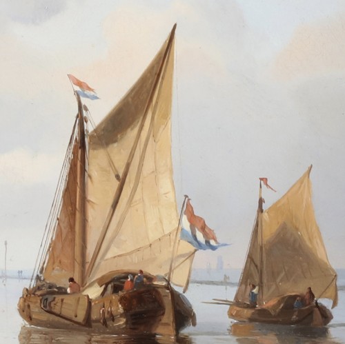 XIXe siècle - Navires quittant le port- Alexandre Thomas Francia (1815 - 1884