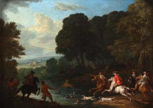 The Deer Hunt - Jan Peeter Verdussen (c.1700 - 1763)  - Paintings & Drawings Style 