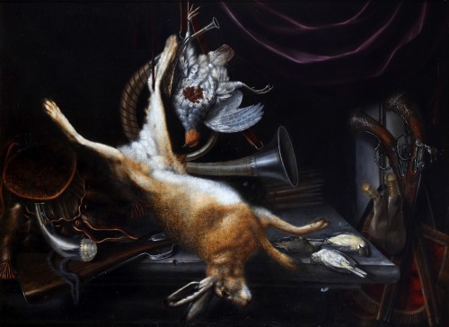 Une nature morte avec un lièvre mort - Jacob Biltius (1633 - 1681) - Tableaux et dessins Style 