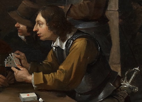 XVIIe siècle - Des soldats jouant aux cartes et l'arrestation de Saint-Pierre - Mattheus van Helmont