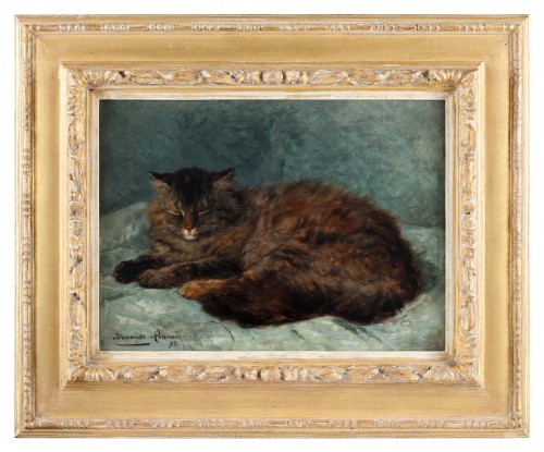 Paintings & Drawings  - The sleeping cat - Henriette Ronner (1821 - 1909) 