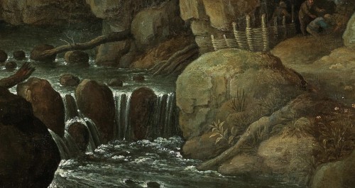 17th century - Rocky landscape with a waterfall - Maarten Rijckaert (1587-1631)