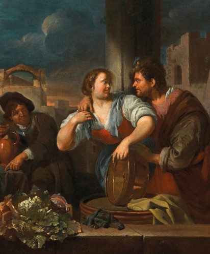  A man stepping too close to a maid - Jacob Toorenvliet (1640-1719) 