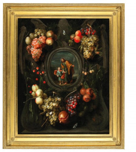 Paintings & Drawings  - Garlands of fruit - Frans van Everbroeck  (c. 1628 - 1676)