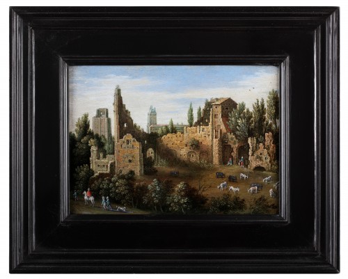 A landscape with ruins and village landscape - Marten Ryckaert (1587-1631) - 
