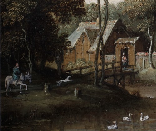 Antiquités - Paysage avec ruines et paysage de village - Marten Ryckaert (1587-1631)