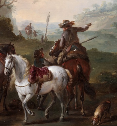  - Scène avec fauconniers et chasseurs - Franz de Paula Ferg (1689-1740)