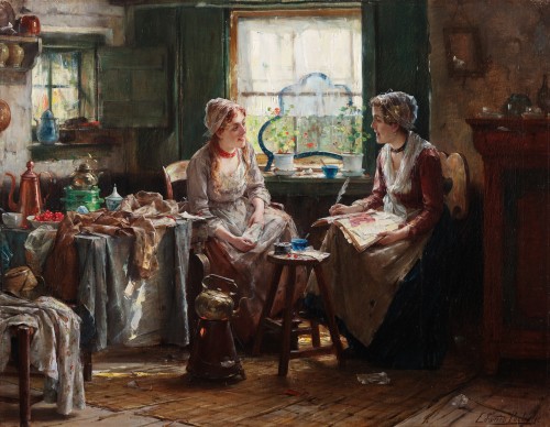 The letter - Edward Portielje (1861 - 1949) - Paintings & Drawings Style 