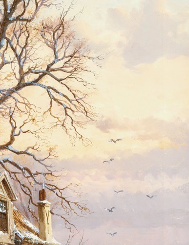 An animated winter landscape - Alexis de Leeuw (1848 - 1883) - 
