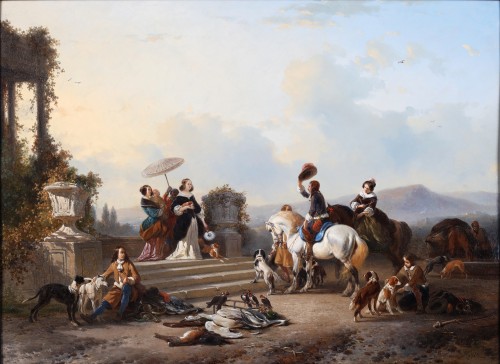 The return from the hunt - Jozef Moerenhout (1801 - 1875)