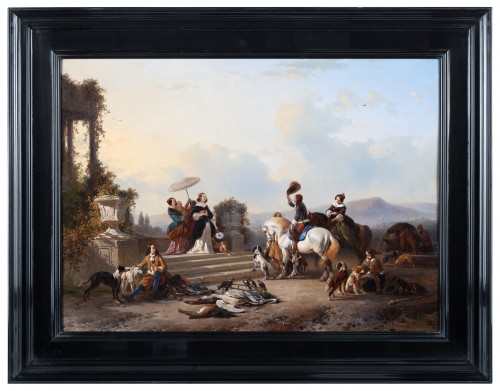 Tableaux et dessins Tableaux XIXe siècle - Le retour de la chasse - Jozef Moerenhout (1801 - 1875)