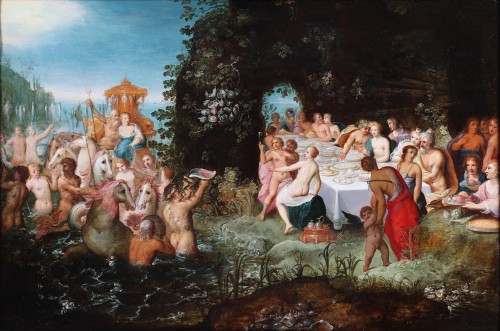 The arrival of Neptune - Adriaen van Stalbemt  (1580-1662)  - Paintings & Drawings Style 