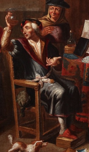 Une femme visitant l'alchimiste médical - Hendrick Govaerts (1669-1720) - Jan Muller