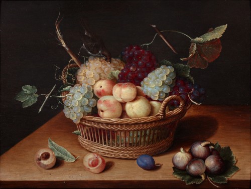 Still life with a basket of fruits - Follower of Jacob van Hulsdonck  - Paintings & Drawings Style 