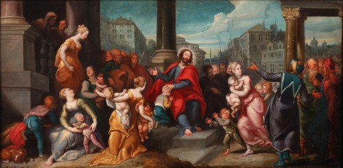 Let the children come to me - Simon de Vos  (1603-1676) - Paintings & Drawings Style 