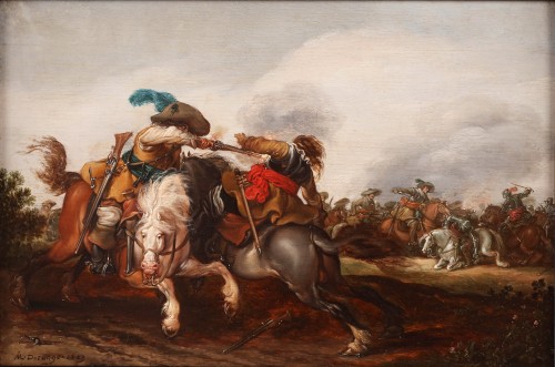 L'attaque de cavalerie - Jan Martszen de Jonge (1609-1647)